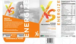 Label for Intense Pre-Workout Boost Citrus Burst Flavored