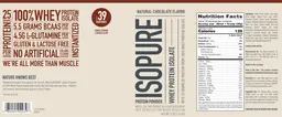 Label for Whey Protein Isolate Natural Chocolate Flavor