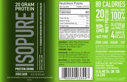 Label for ISOPURE 20 Gram Protein Apple Melon