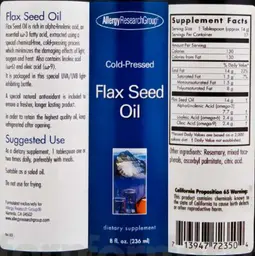 Label for Flax Seed Oil