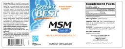 Label for MSM with OptiMSM 1000 mg