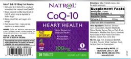 Label for CoQ-10 100 mg Fast Dissolve Cherry Flavor