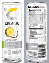 Label for Celsius Pineapple Coconut