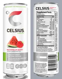 Label for Celsius Heat Watermelon Berry
