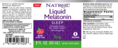Label for Liquid Melatonin 5 mg Berry Natural Flavor