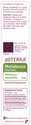 Label for Melaleuca (Tea Tree)