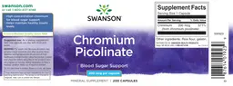 Label for Chromium Picolinate 200 mcg