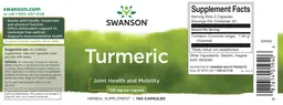 Label for Turmeric 720 mg