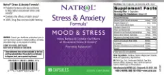 Label for Stress & Anxiety Formula