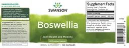 Label for Boswellia 400 mg