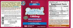Label for Triple Strength Omega-3 Fish Oil 1360 mg