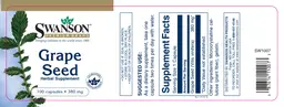 Label for Grape Seed 380 mg