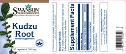 Label for Kudzu Root 500 mg