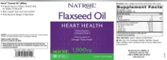 Label for Flaxseed Oil 1,000 mg