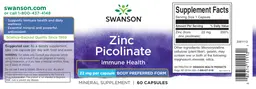 Label for Zinc Picolinate 22 mg