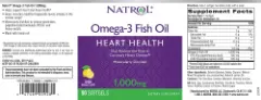 Label for Omega-3 Fish Oil 1,000 mg Lemon Natural Flavor