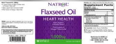 Label for Flaxseed Oil 1,000 mg