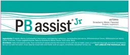 Label for PB Assist Jr Strawberry Melon Flavored