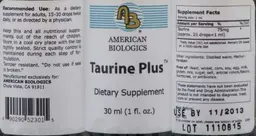 Label for Taurine Plus