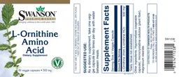 Label for L-Ornithine Amino Acid 500 mg