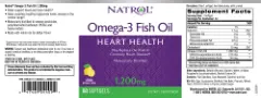 Label for Omega-3 Fish Oil 1,200 mg Lemon Natural Flavor