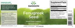 Label for Fenugreek Seed 610 mg