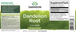 Label for Dandelion Root 515 mg