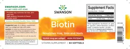 Label for Biotin 10,000 mcg High Potency