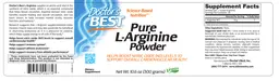 Label for Pure L-Arginine Powder