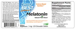 Label for Melatonin 5 mg Natural Mint Flavor