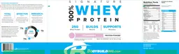 Label for 100% Whey Protein Strawberry