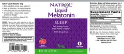 Label for Liquid Melatonin 5 mg Berry Natural Flavor