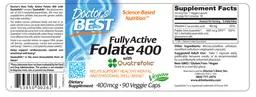 Label for Fully Active Folate 400 with Quatrefolic 400 mcg