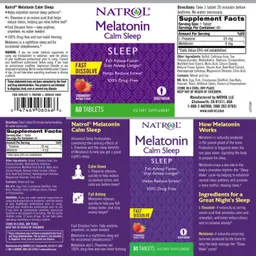 Label for Melatonin Calm Sleep Strawberry Natural Flavor