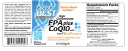 Label for High Concentrate EPA plus CoQ10 with KD-Pur EPA and BioPerine