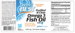 Label for Purified & Clear Omega 3 Fish Oil 1000 mg