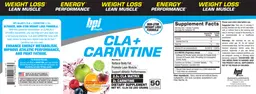 Label for CLA + Carnitine Fruit Punch