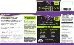 Label for Menopause Relief Plus