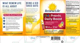 Label for Kids Probiotic Daily Boost Fruit Punch Flavor
