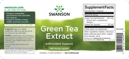 Label for Green Tea Extract 500 mg