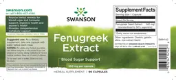 Label for Fenugreek Extract 500 mg