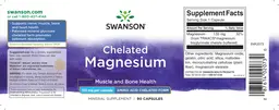 Label for Chelated Magnesium 133 mg