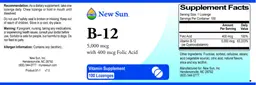 Label for B-12 5,000 mcg with 400 mcg Folic Acid