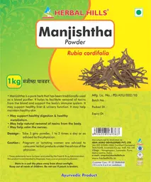 Label for Manjishtha Powder