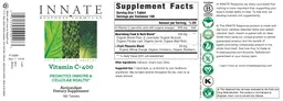 Label for Vitamin C-400