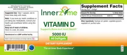 Label for Vitamin D 5000 IU