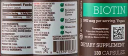 Label for Biotin 5000 mcg