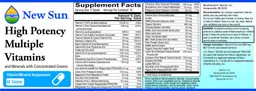 Label for High Potency Multiple Vitamins