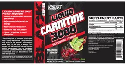 Label for Liquid Carnitine 3000 Cherry Lime