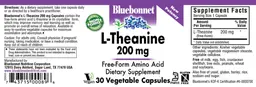 Label for L-Theanine 200 mg